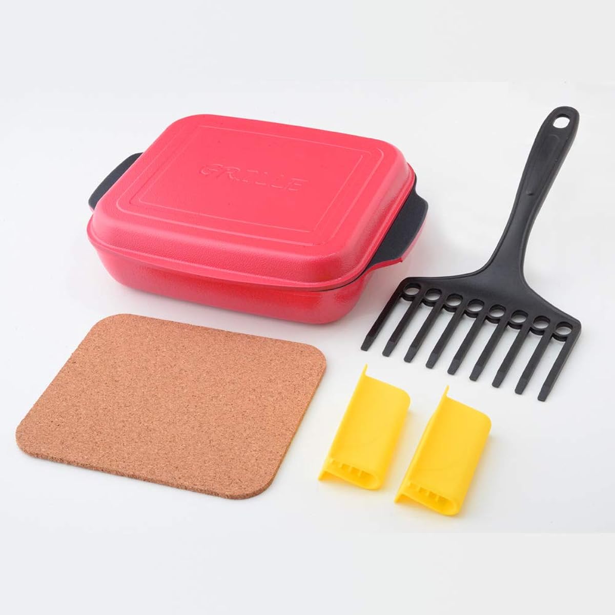 Oven bread GRILLE Red 5 roles in 1 Easy cooking with stovetop grill or toaster