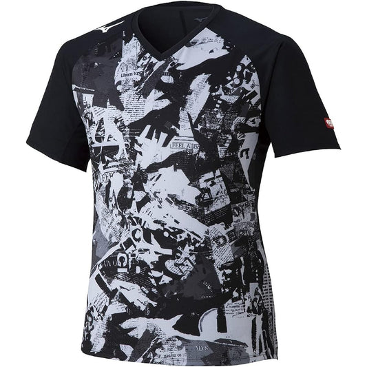 [Mizuno] Table Tennis Wear Game Shirt V-Neck Short Sleeve Sweat Absorbent Quick Drying JTTA Red 82JA1501