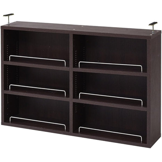 JK Plan MEMORIA Open Bookshelf Paperback Rack Shelf Board 1cm Spacing Movable Thin Top Mount Width 81 Dark Brown F