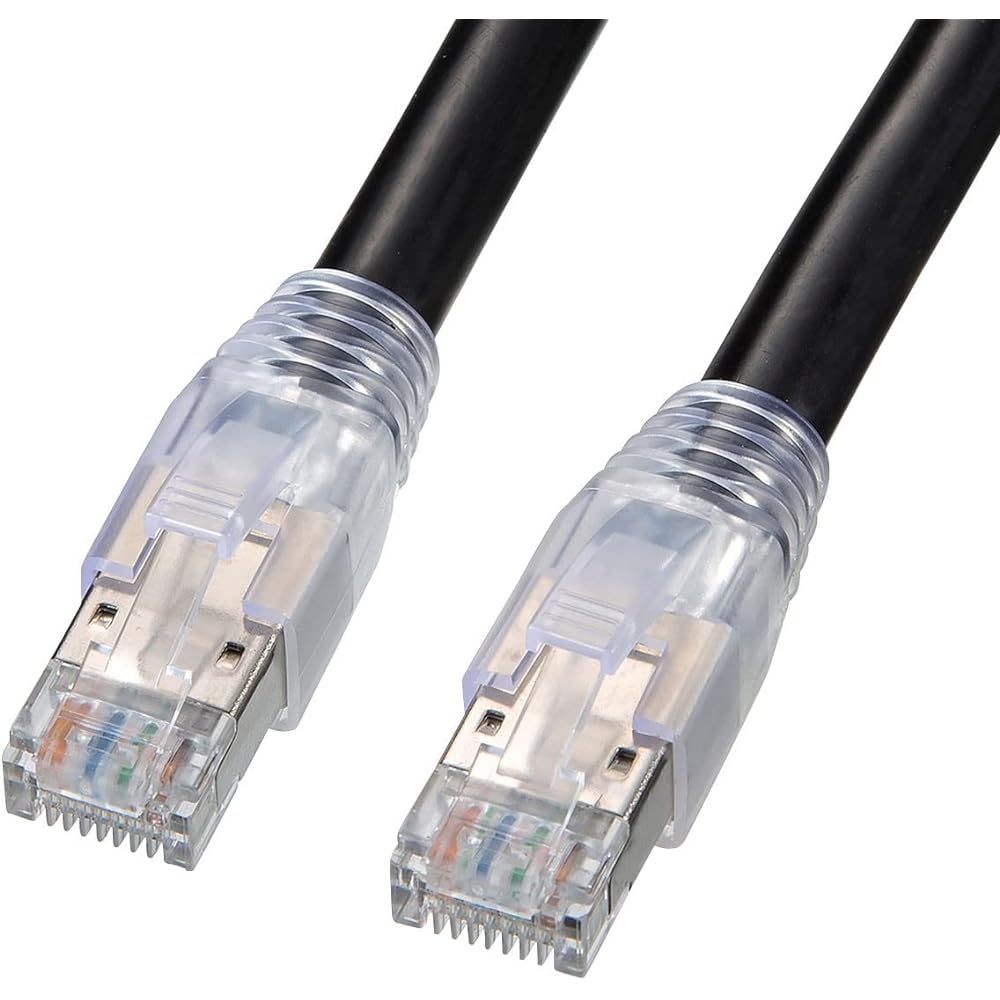 Sanwa Supply Category 6A Outdoor LAN Cable (Black, 30m) KB-T6AAD-30BK
