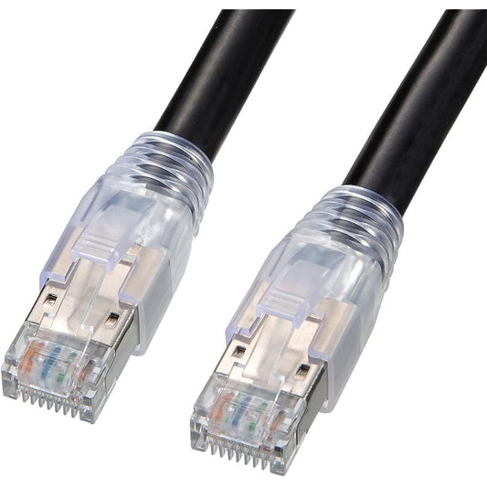 Sanwa Supply Category 6A Outdoor LAN Cable (Black, 30m) KB-T6AAD-30BK
