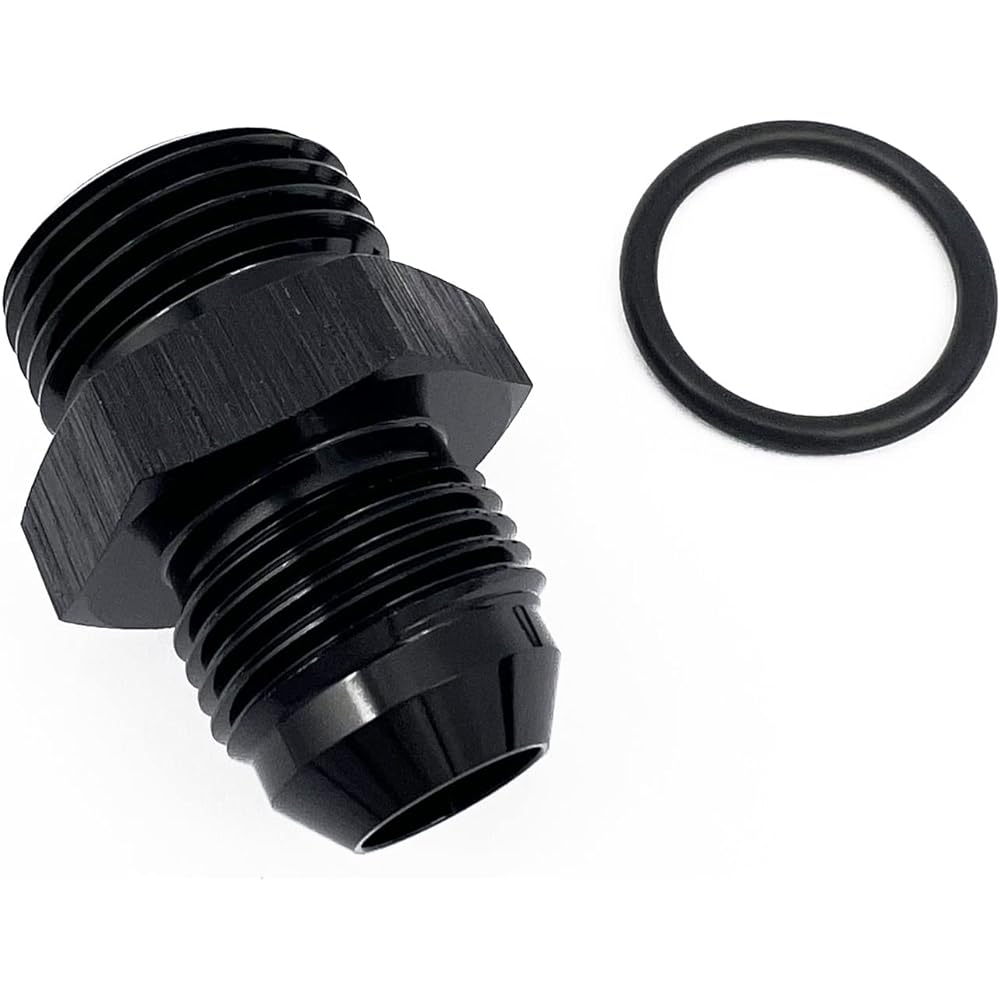 KRD Performance Straight Aluminum 16an osflare from Osflear 16an ORB O Ring Bossport Fuel Pump Rail ad adapter fitting black