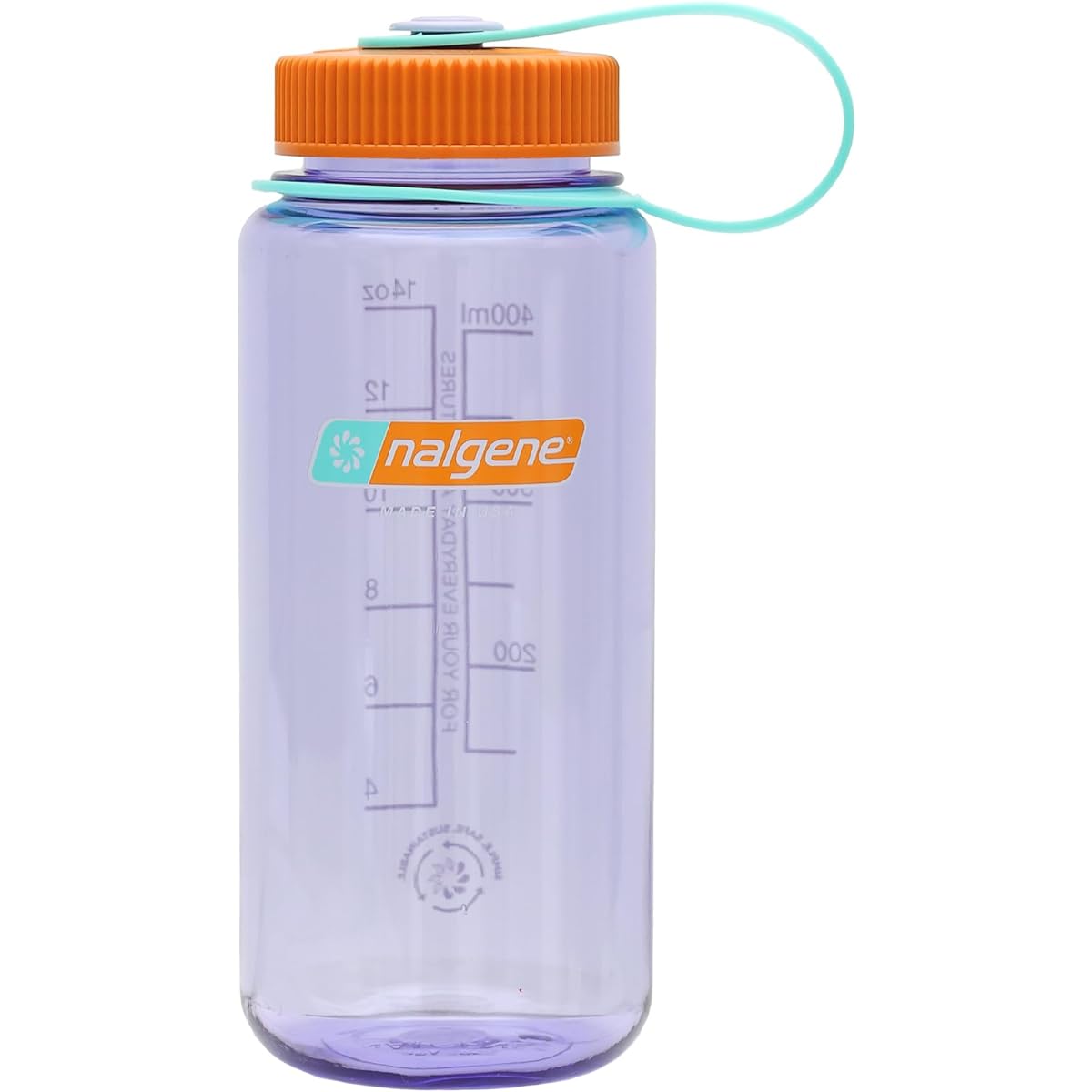 Nalgene Sustain Tritan BPA-Free Water Bottle Made with Material Derived From 50% Plastic Waste, 16 OZ, Wide Mouth, Amethyst