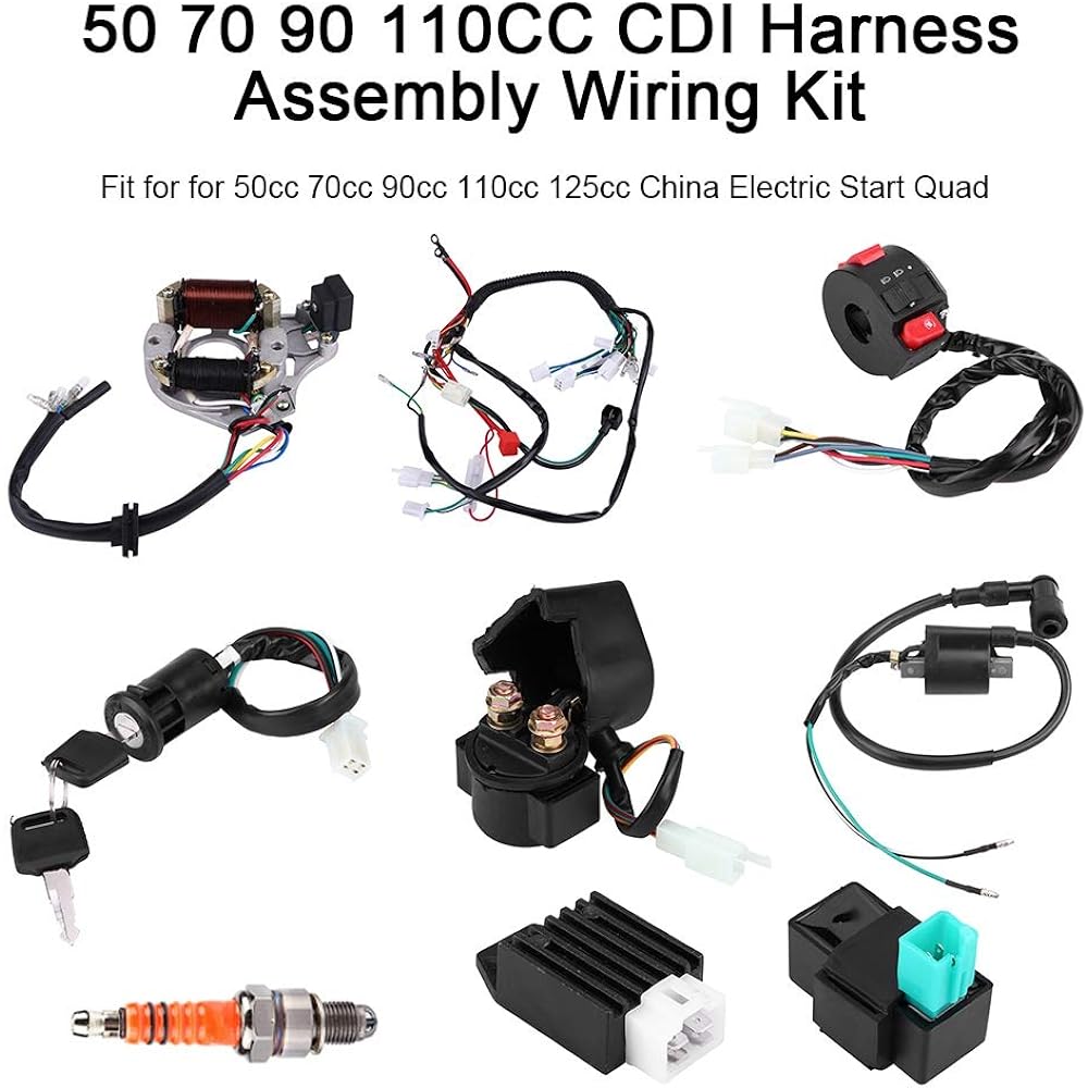 50 70 90 110cc CDI Harness Assembly Wiring Kit ATV Electric Start Quad.