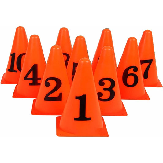 [narunaru] Set of 10 marker cones with numbers for soccer track and field training marks