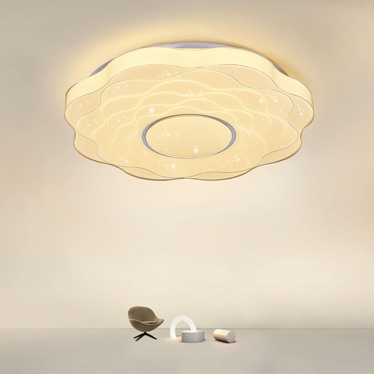LED Ceiling Light Starry Sky Effect ~10 Tatami -12 Tatami Dimmable Color Adjustable Ceiling Lighting Fixture 45W with Remote Control Living Room Living Room Dining Table Bedroom Children's Room Hallway Indoor Lighting Energy Saving Memory Function Timer