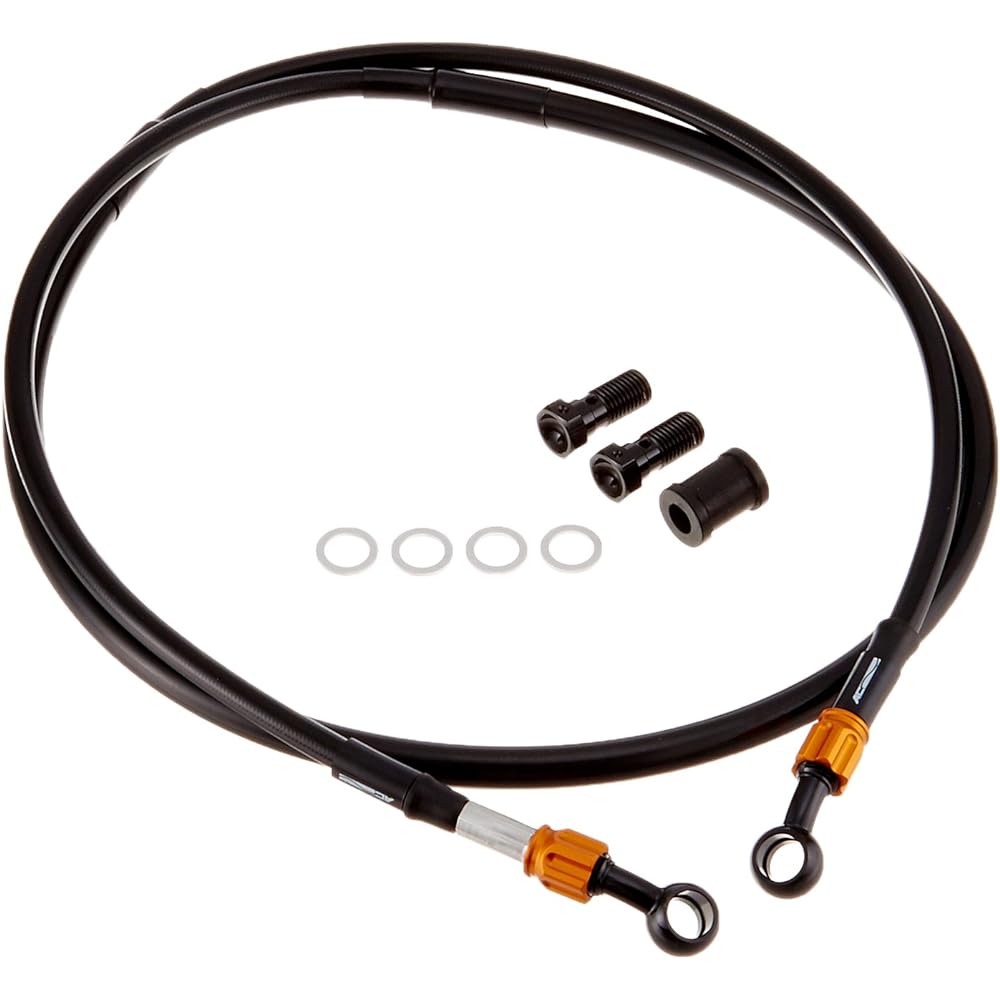 AC Performance Line (AC-PERFORMANCELINE) Brake Hose (Motard) [Socket Black/Gold] [DR-Z400SM('05-'09)] For Front