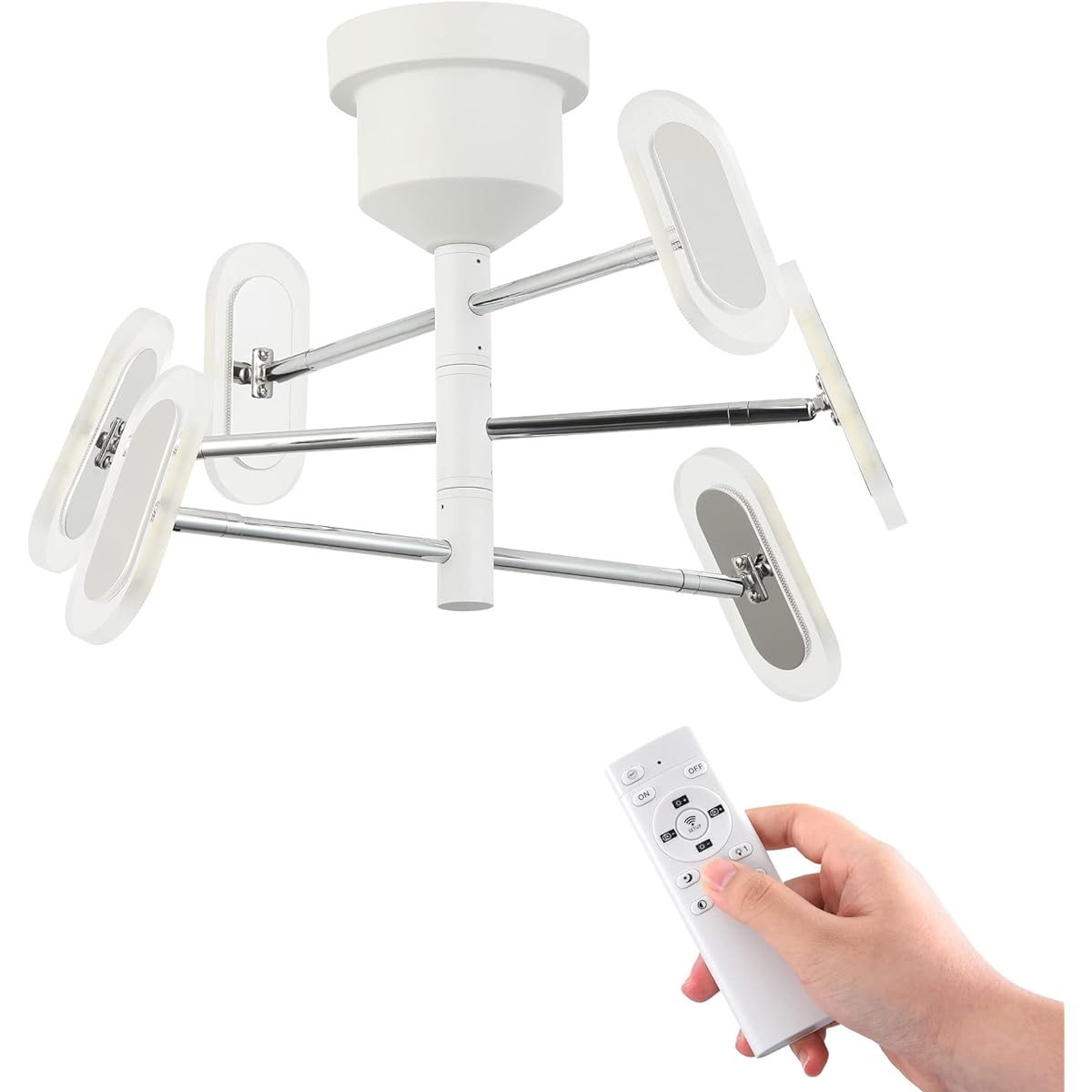 Parrot Uncle Ceiling Light LED 6 Lights Dimming Color Stylish Ceiling Light Remote Control Light Fixture Built-in LED Modern Scandinavian Bedroom Living Dining Bedroom 12 Tatami 10 Tatami 8 Tatami Simple Cafe Natural Western Style (White)