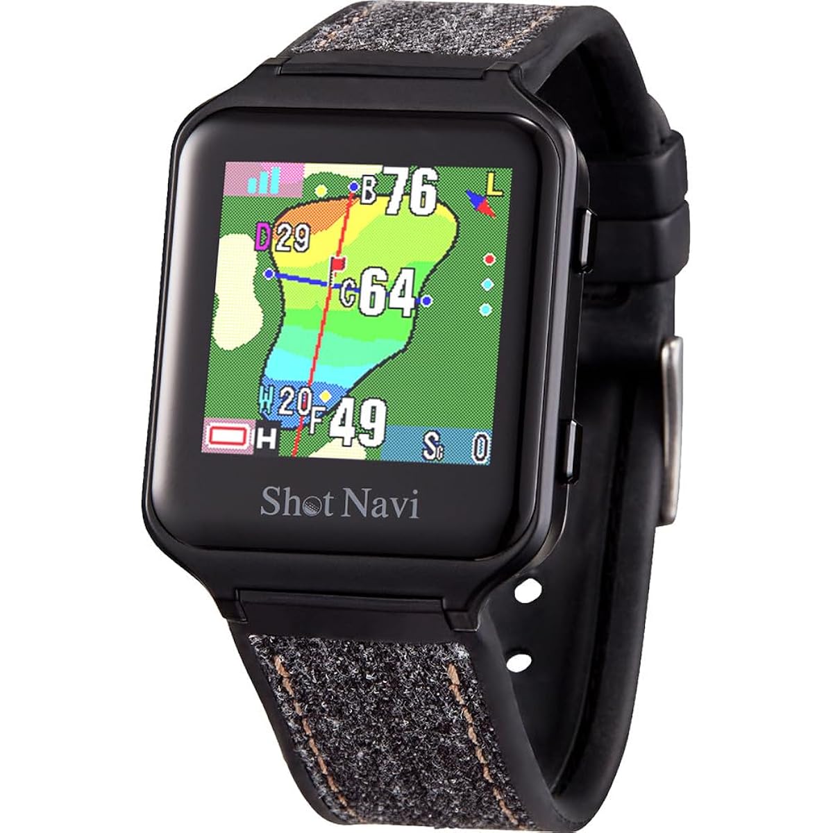 Shot Navi AIR EX [Black] Ultra-lightweight 20g Touch panel Equipped with the latest GPS chip "M10" Made in Japan (Produced in a domestic ISO9001 certified factory) GPS golf navigation Golf distance meter GPS navigation Golf watch Competitive use OK