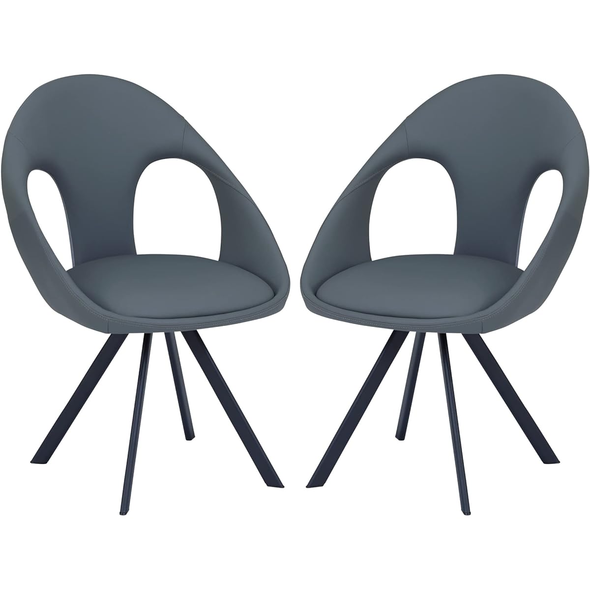 Sekikagu Dining Chair, Gray Round (Rotating) Chair, Steel Legs, Seat Height: 45 (cm), Aeron, 2 Legs, 356201