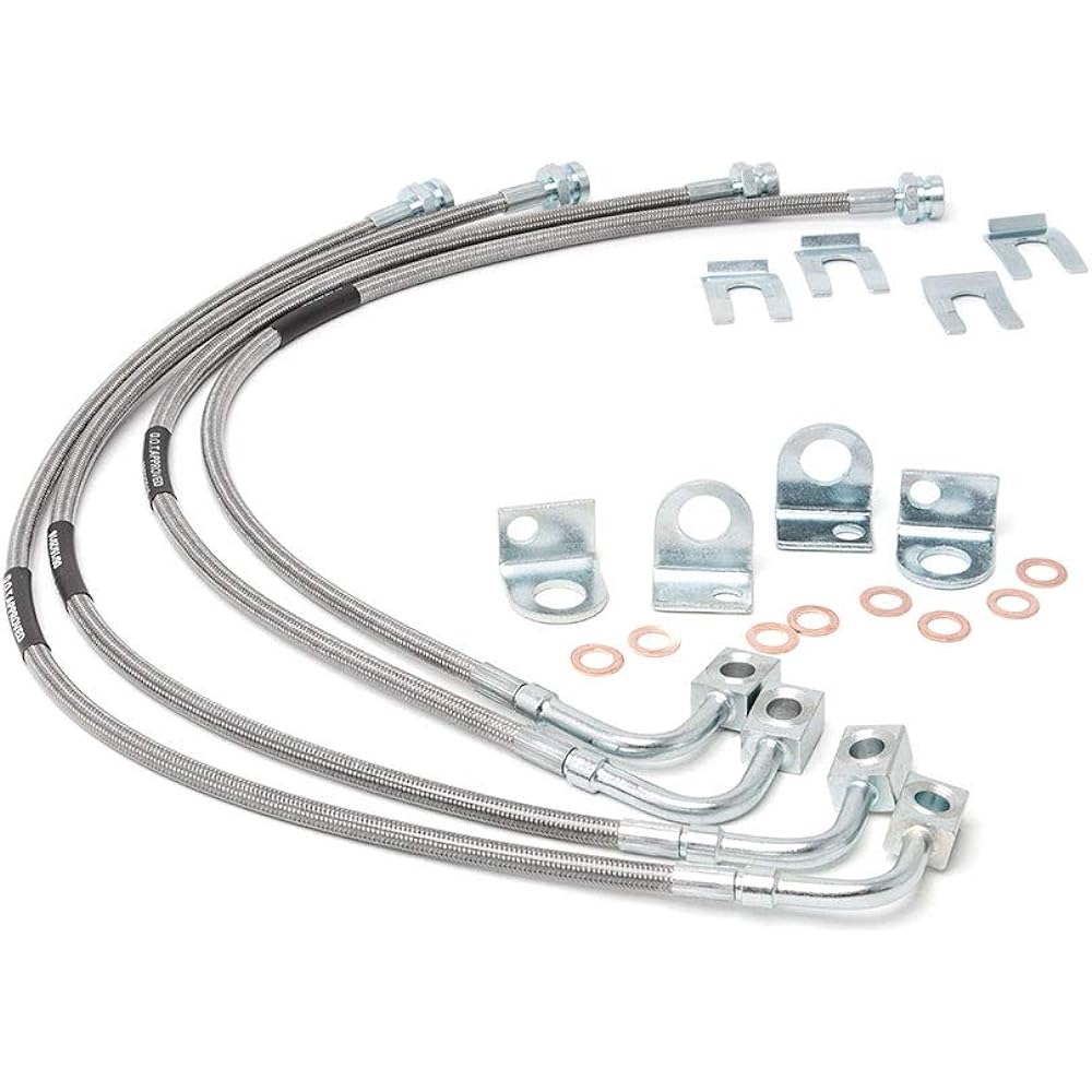 ROUGH COUNTRY Stainless steel brake line front & rear stainless steel