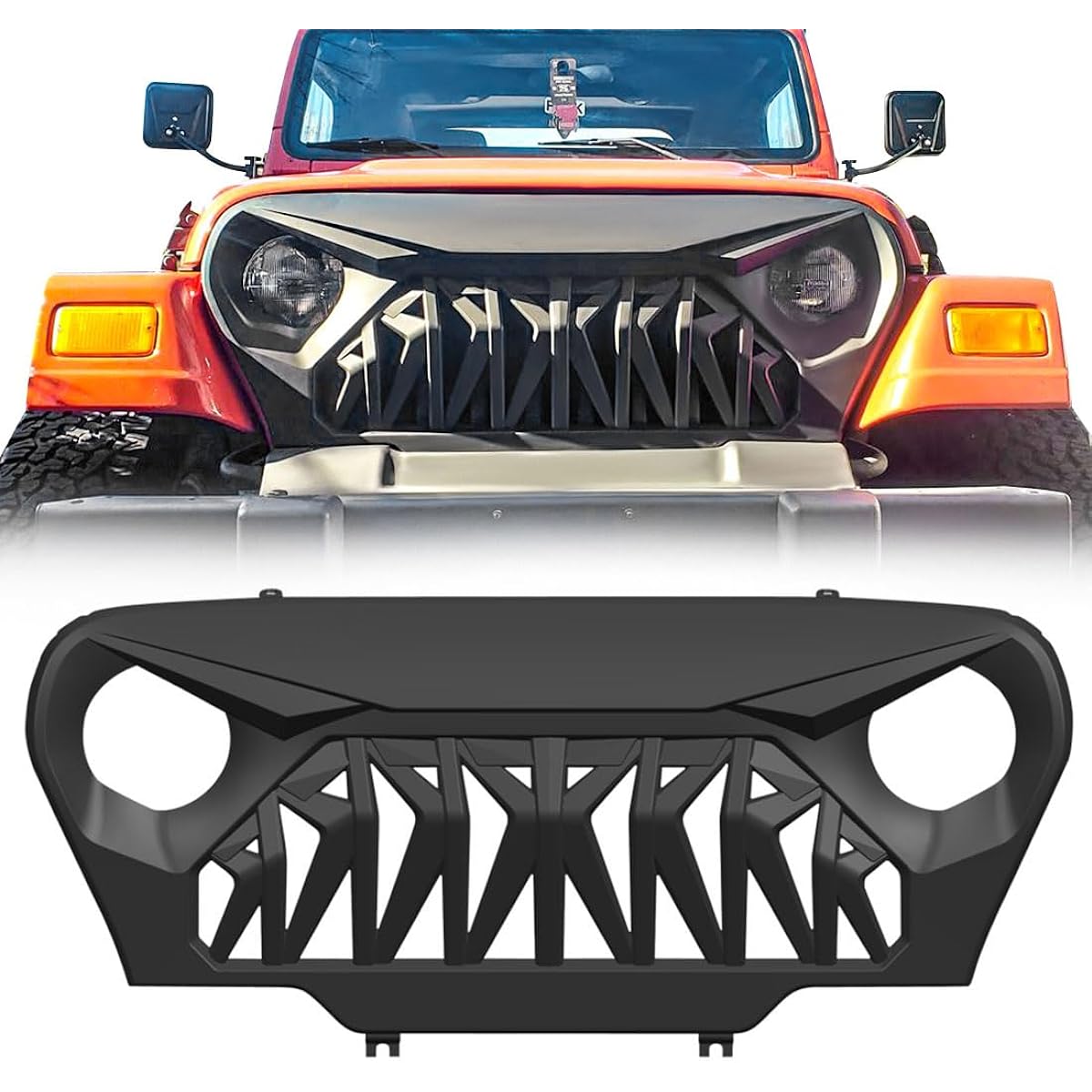 ALLINONEPARTS Front Shak Gryep Langlangler Rubicon Sahara Sports TJ 1997-2006 Mat Black