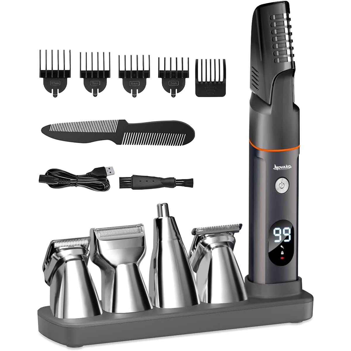 Men's Shaver, USB Rechargeable, Body Hair Shaver, VIO Compatible, Body Hair Treatment, Electric Clipper, Nose Hair Cutter, Face Sledding, Bath Shaving, Washable, IPX7 Waterproof, For Both Wet and Dry