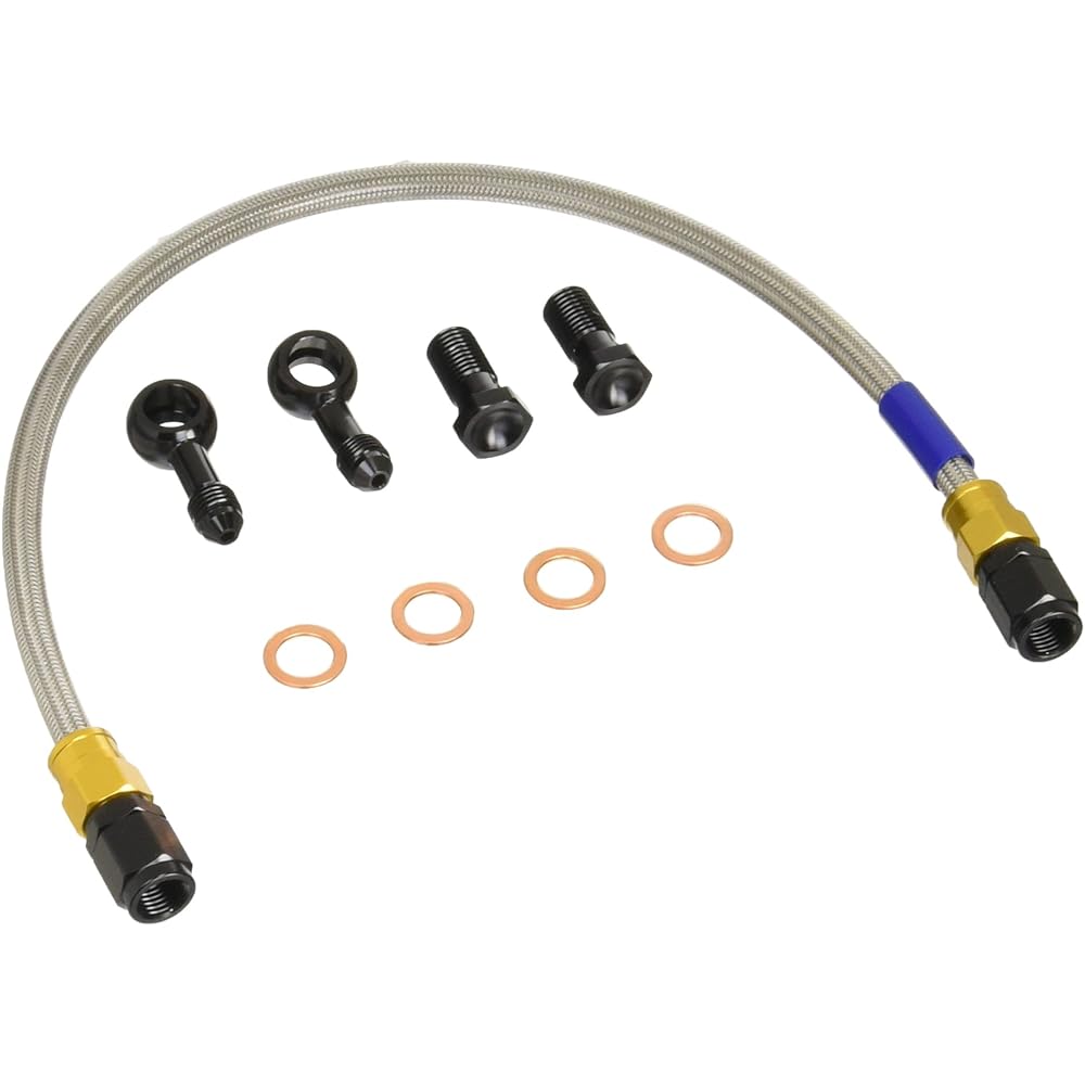 SWAGE LINE Rear Brake Hose KIT Aluminum (Gold/Black) Clear Hose ZEPHYR χ (96-08) ZEPHYR400 (93-95) GAR660