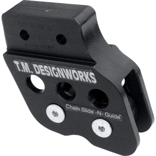 TM DESIGNWORKS Rear Chain Guide Roll No Skid Plate Black 87-06 For Yamaha Banshea