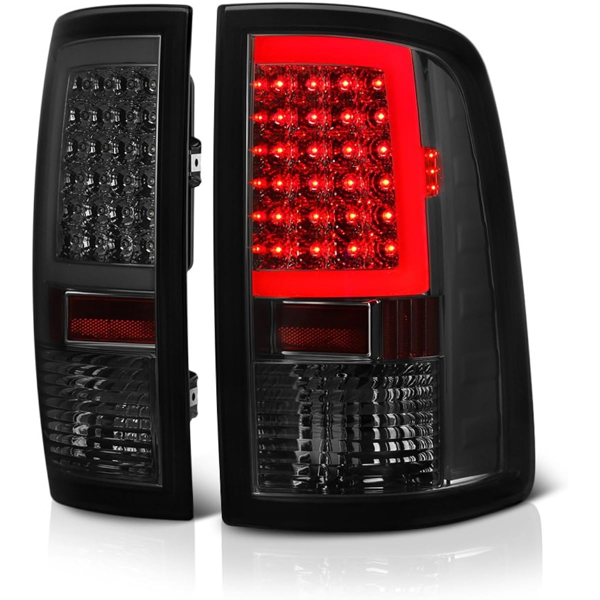VIPMOTOZ 2009- 2018 DODGE RAM 1500 2500 3500 Compatible with the White Model OLED Neon Tube LED Tail Brake Light Brake Light Howjin Grand Pass Assembly Driver and Pair for the Leisur