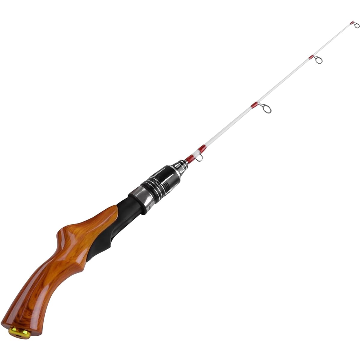 Fishing rod, hole fishing, ice fishing, closing size 59cm, short rod, ultra-compact rod, side-by-side connection type, mini fishing rod, hard tone, Tetra, embankment fishing, woodgrain handle