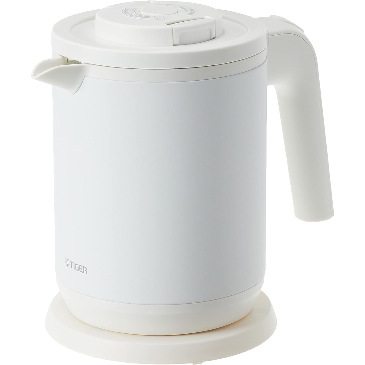 TIGER electric kettle, water boiler, stainless steel, 0.8L, prevents hot water from tipping over, prevents dry cooking, steam-free, matte white PCK-A080WM