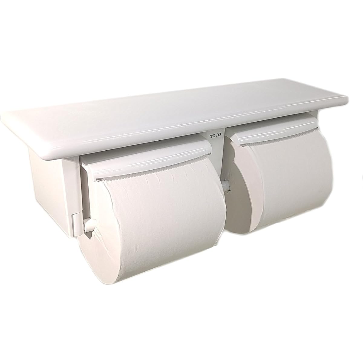 TOTO Double Paper Roller with Shelf (Ceramics) Resin White YH74SR#NW1 Compatible with coreless paper