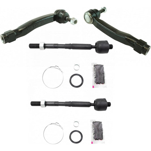 TRQ Front inner outer outer rod rack end kit 4 -piece set for HIGHLANDER RX350 VENZA