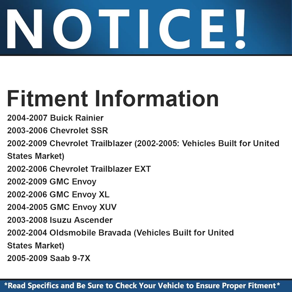 DETROIT AXLE -Rear brake kit CHEVY SSR TRAILBLAZER EXT BUICK RAINIER GMC ENVOY XL XL XL replacement 12.8 -inch Blake Rotor Ceramic Brake Pad