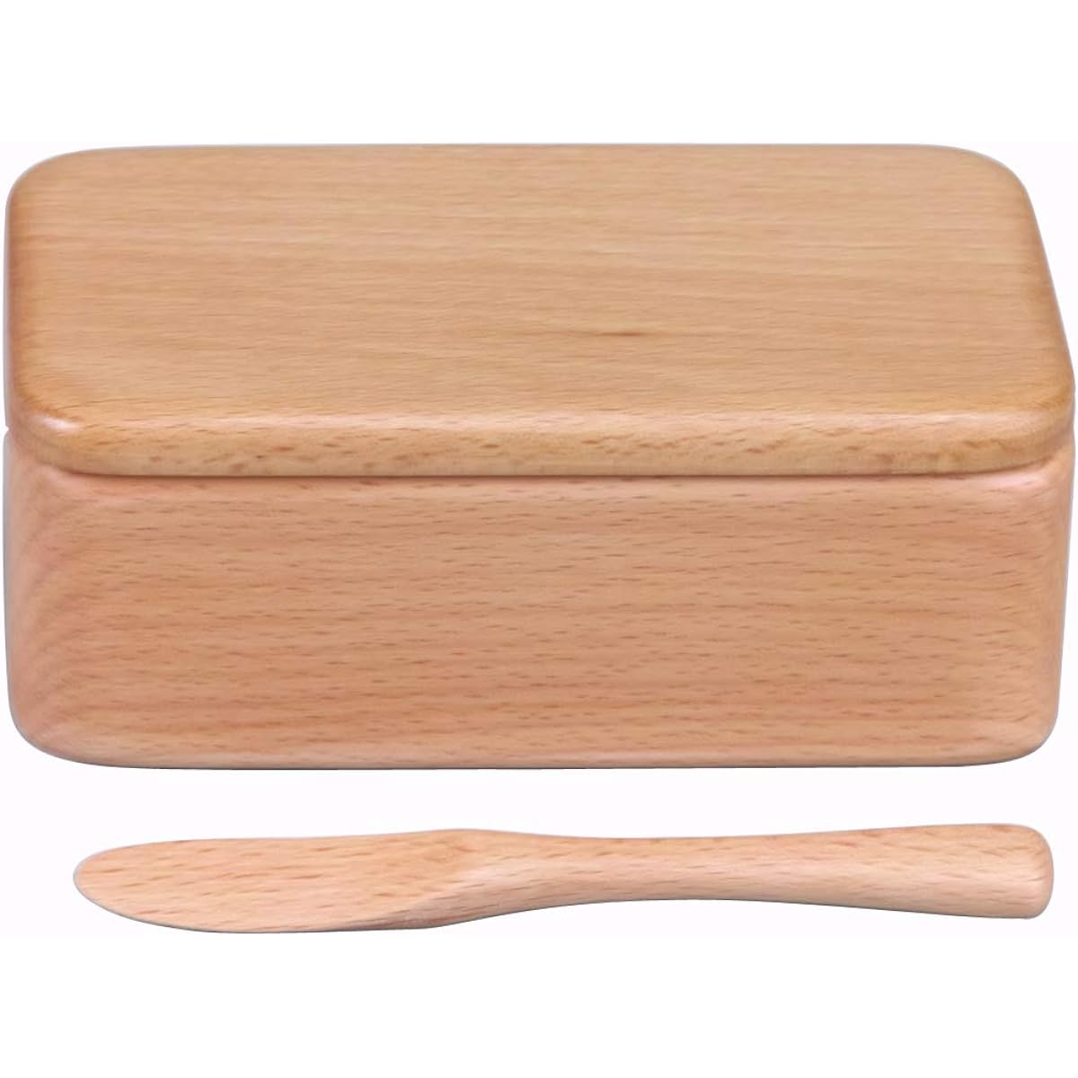 Butter case with knife beech