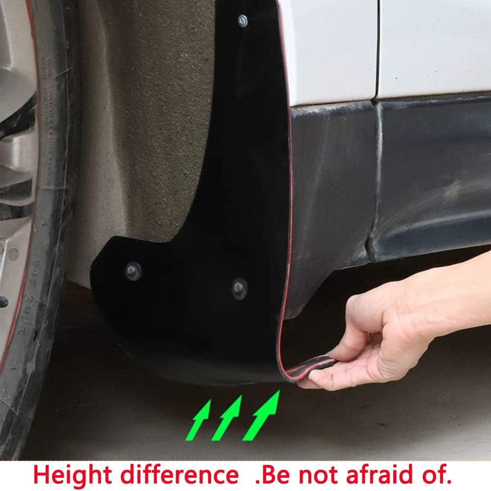 LLJSTAT Soft material Automotive car fender car mud universal fit black plush guard rubber Mud guard no collision universal 43.5cm 23cm 0.5cm (sports)