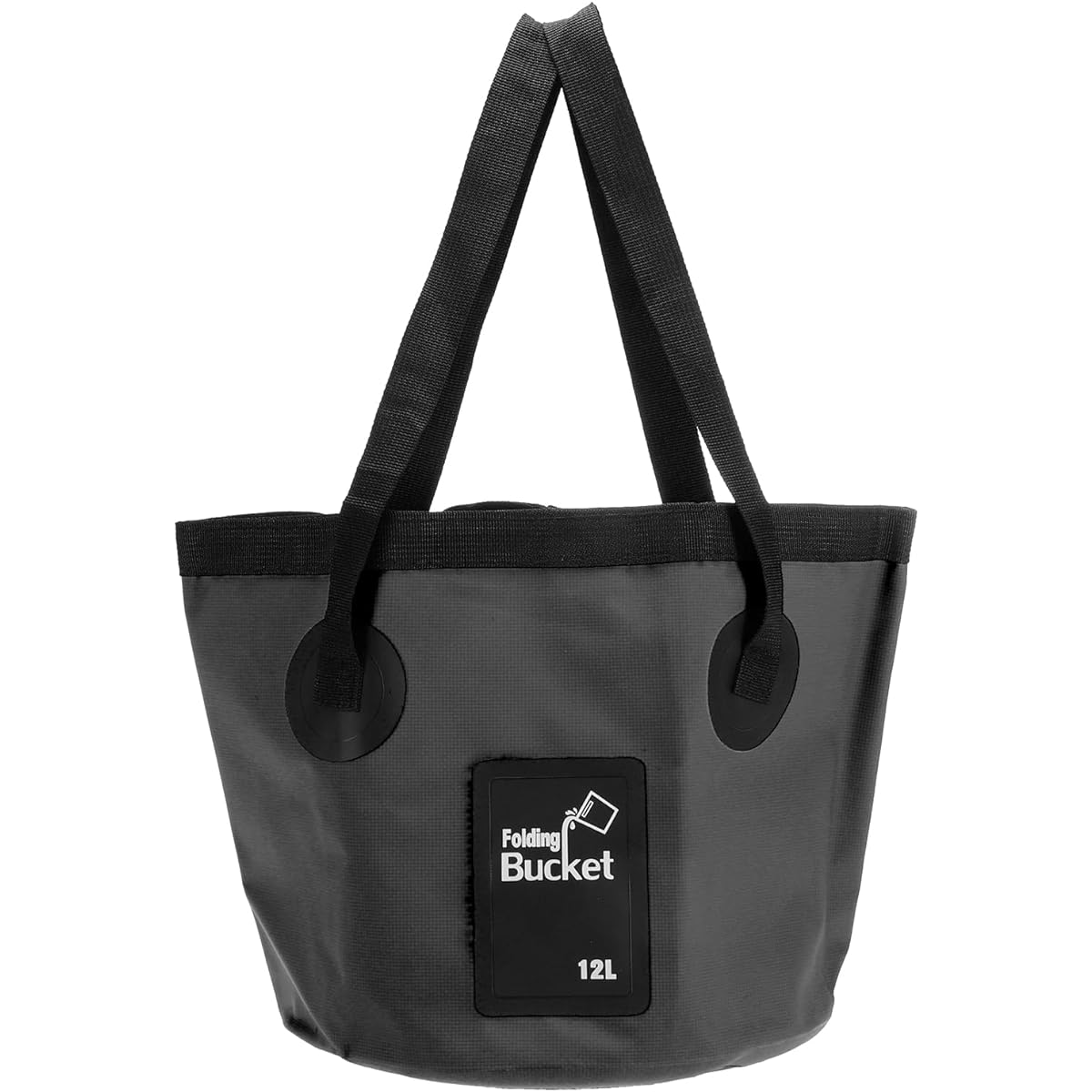 PATIKIL 3.2 Gallon 12L Collapsible Bucket Travel Portable Water Storage Container Foldable Foot Washer for Outdoor Travel Camping Fishing Black