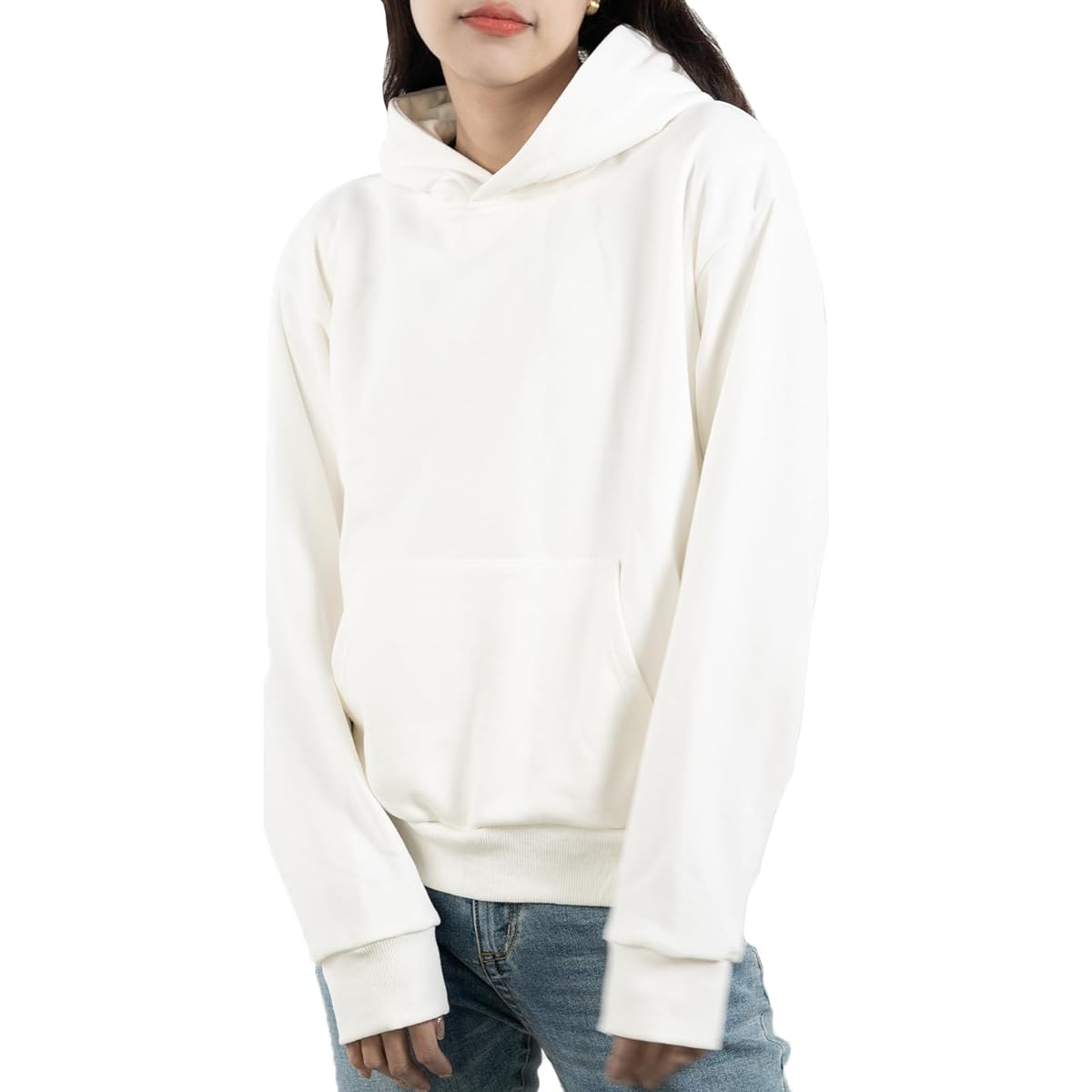 [iito.seasons] Pullover Hoodie Women's Hoodie Long Sleeve Loose Hooded Sweatshirt Sweatshirt Top Plain Cotton Body Covering Casual Cut and Sew Sporty Spring Autumn Stylish