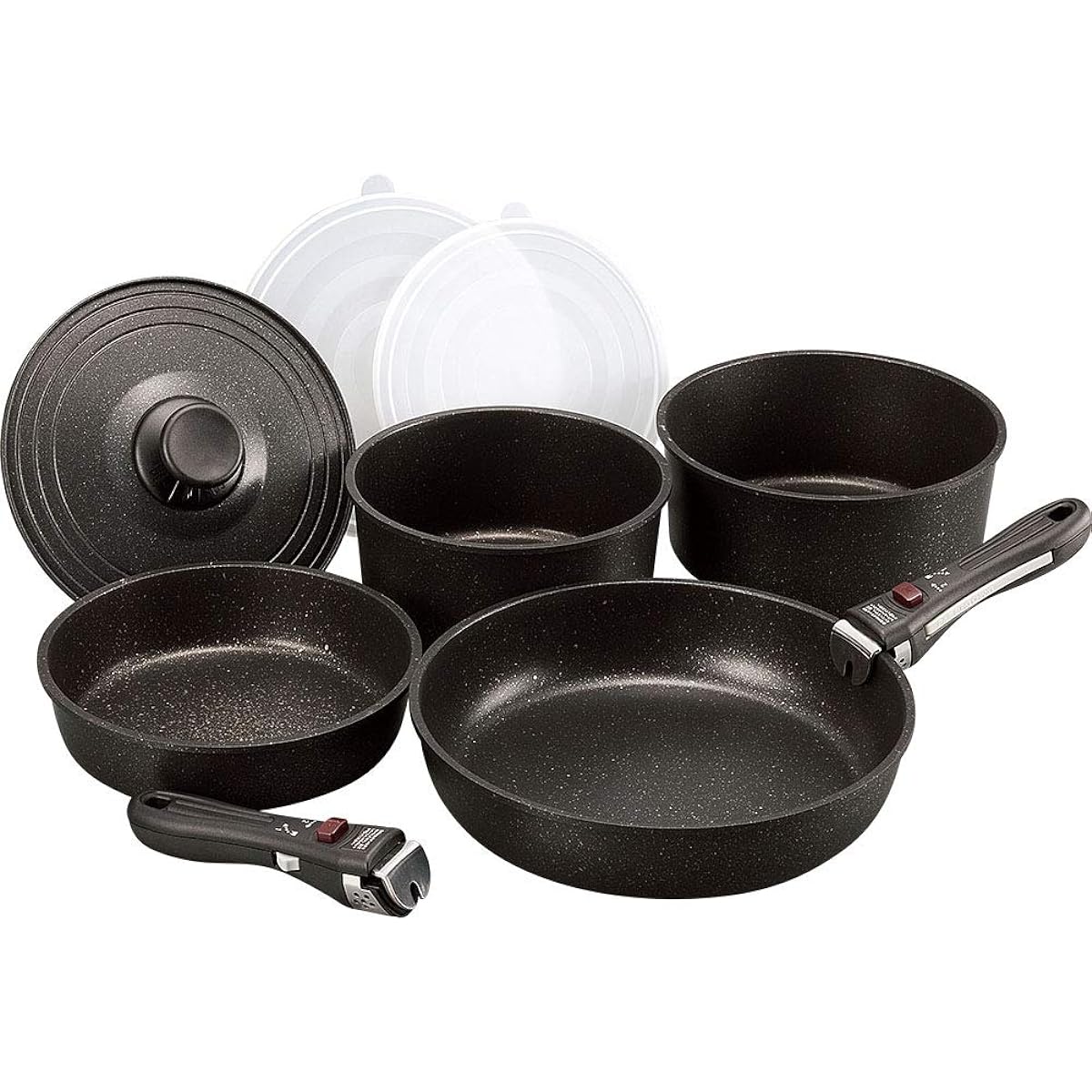 Wahei freiz Frying Pan Set Gold Marble Giorno Pot 18/20cm Frying Pan 20/26cm Detachable Handle IH Compatible Teflon Select Treatment GM-8954