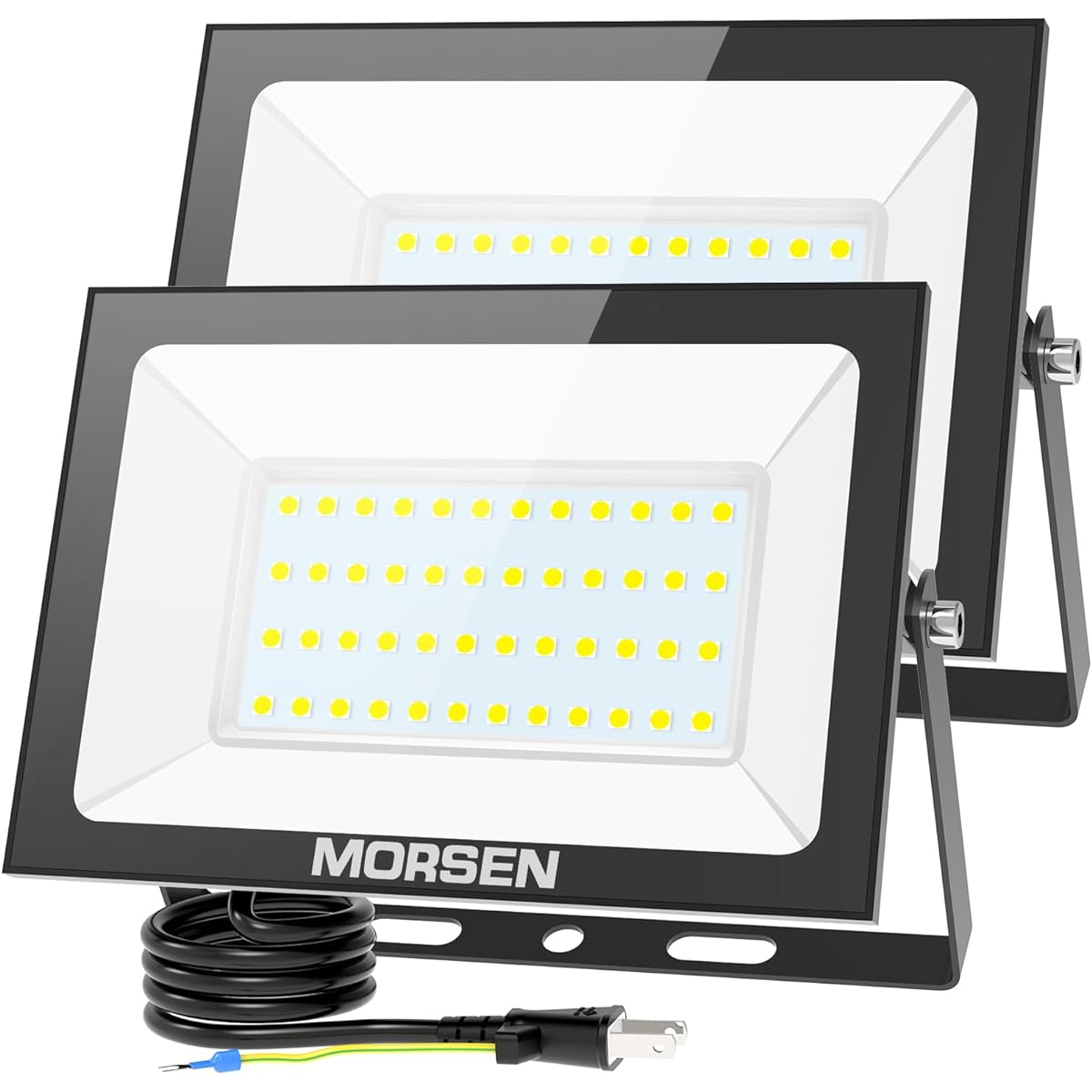 MORSEN Floodlight 80W 2 Sets LED 10000ML 6500K Ultra Thin 100V Light Device Work Light Outdoor Light Construction Light Outdoor Outdoor Waterproof Sign Light Fishing Light Parking Lot
