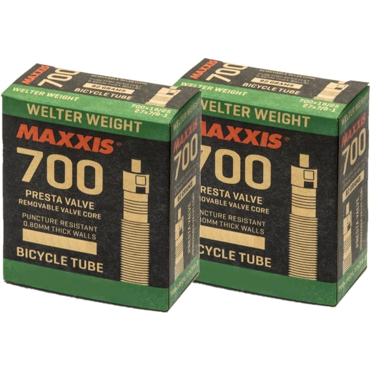 Set of 2 MAXXIS Genuine Welter Weight Tube 700 x 23/32c Presta style 48mm