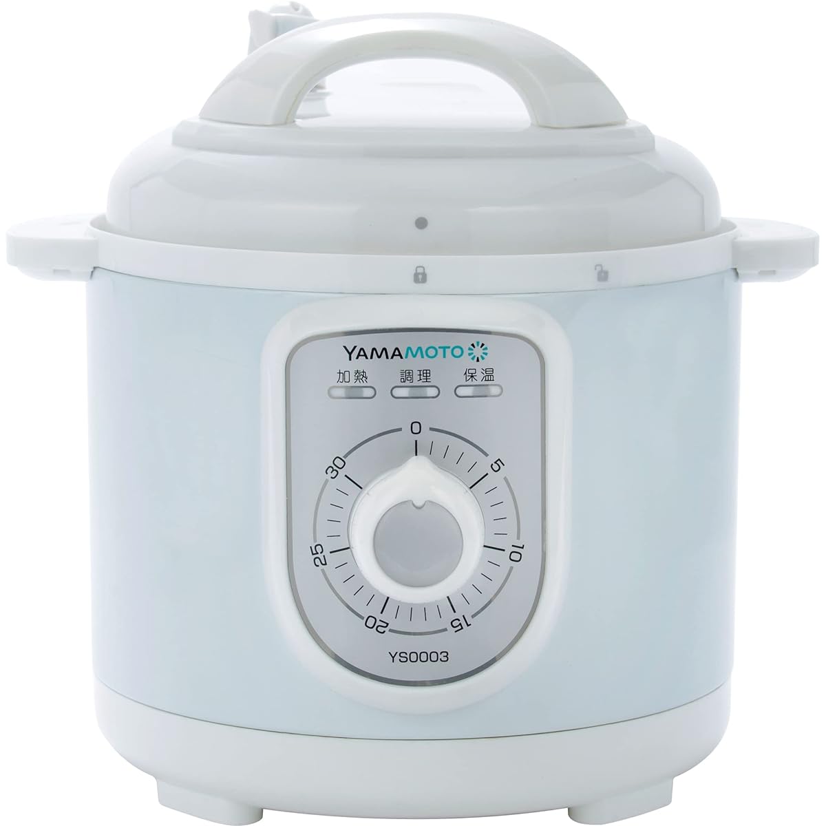 Yamamoto Electric Electric Pressure Cooker 2.8L (Full Water Capacity 2.8L/Cooking Capacity 2.2L) Dial Type Automatic Cooking Heat Retention Function Recipe Book Included White YS0003WH