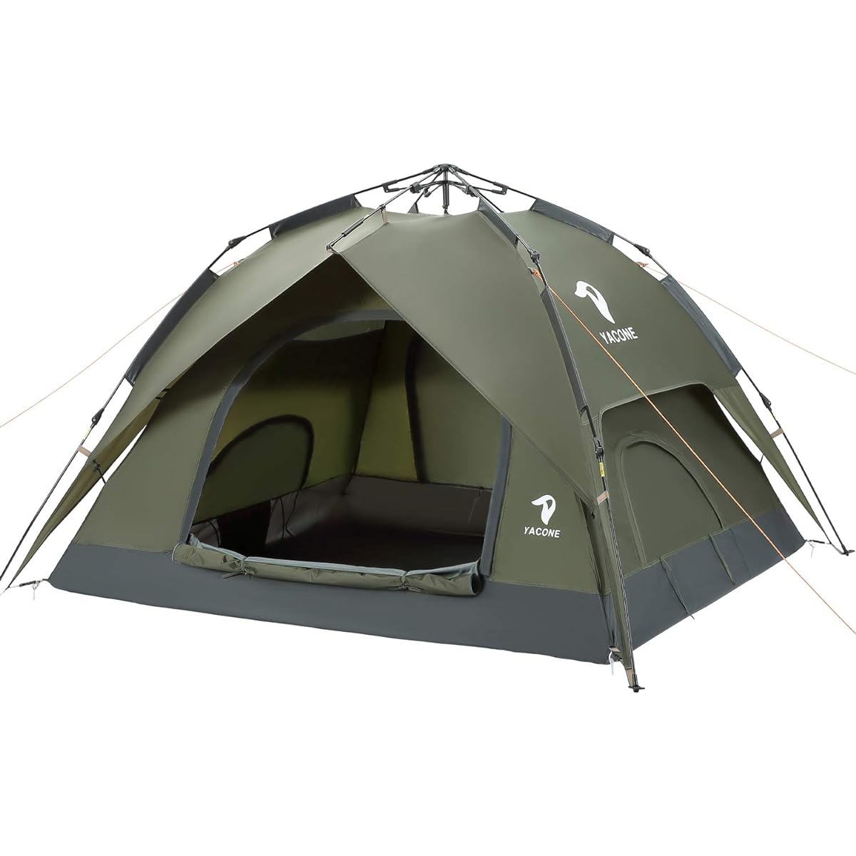 YACONE Tent, One Touch Tent, For 3 to 4 People, 2WAY Tent, Double Layer, Easy to Set Up, UV Protection, One Touch, Camping, Outdoor, Windproof, Disaster Prevention, Water Pressure Resistance 3000mm
