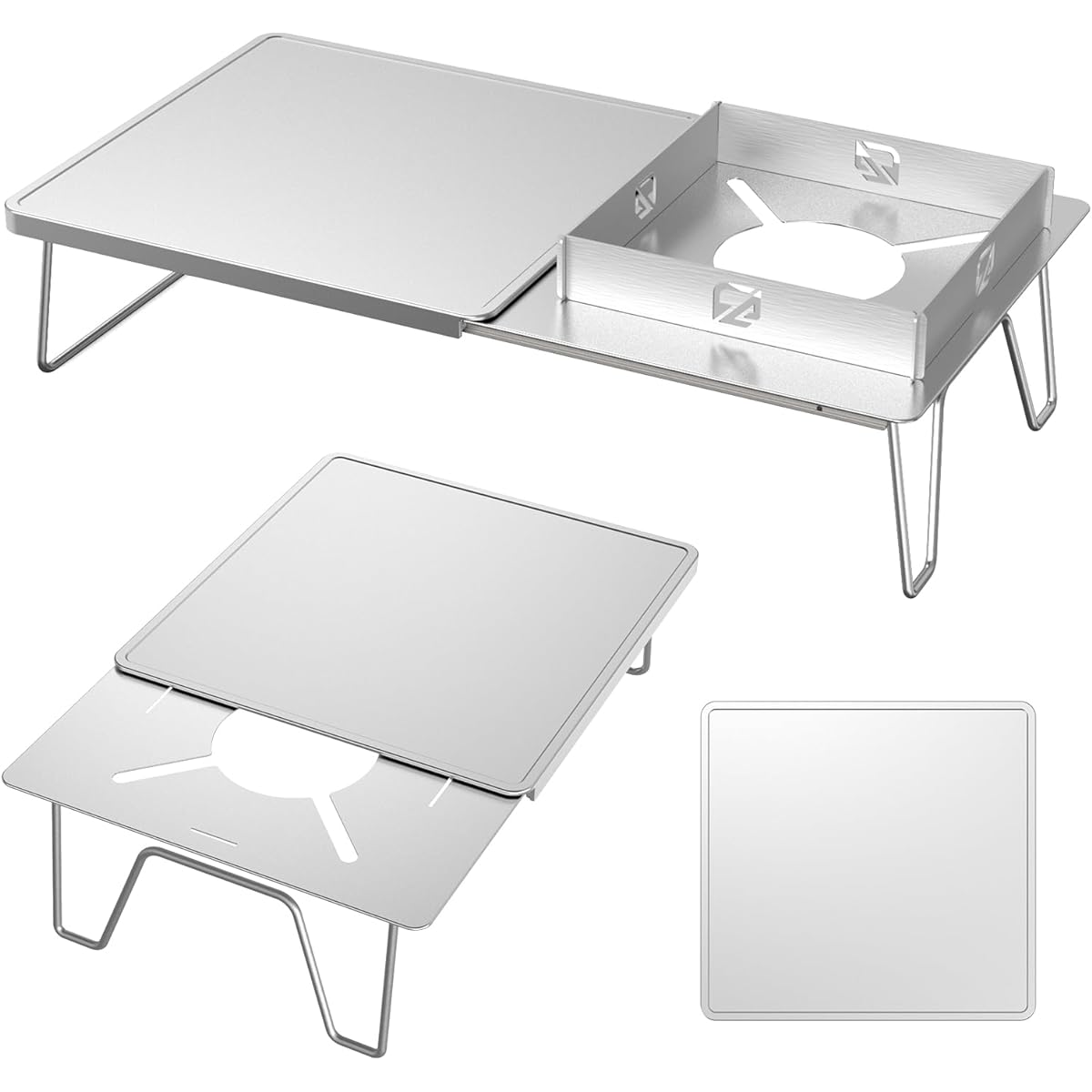 Heat shield table, pull-out type, heat shield plate ST-310 ST-340 Heat shield table for Iwatani junior compact burner, compatible with many types of burners, made of stainless steel, comes with storage bag, compact, 1 cm, ultra-thin, lightweight, conveni