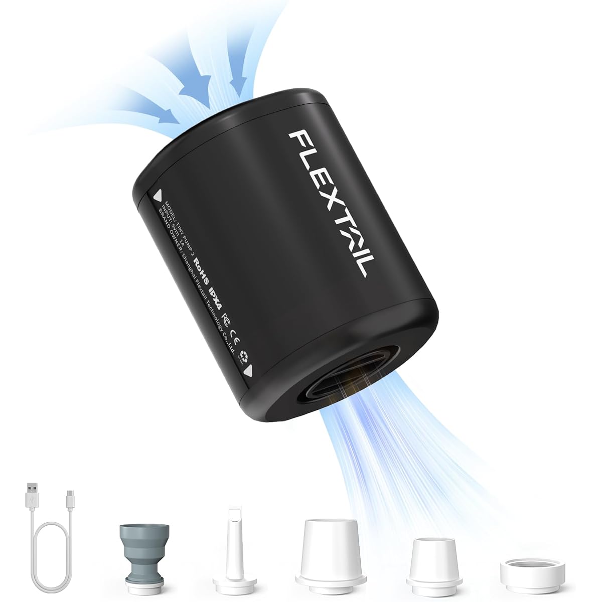 FLEXTAILGEAR TINY PUMP 2 Portable Air Pump TYPE-C Rechargeable Lightest Pump 4Kpa Inflator/Deflate Electric Pump Pool Buoy Float Vacuum Bag