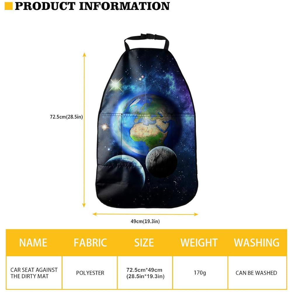 BELIDOME Dolphin Baby Pattern Car Seat Back Kick Protector Children's Non -Children Durable Organizer Pocket 2