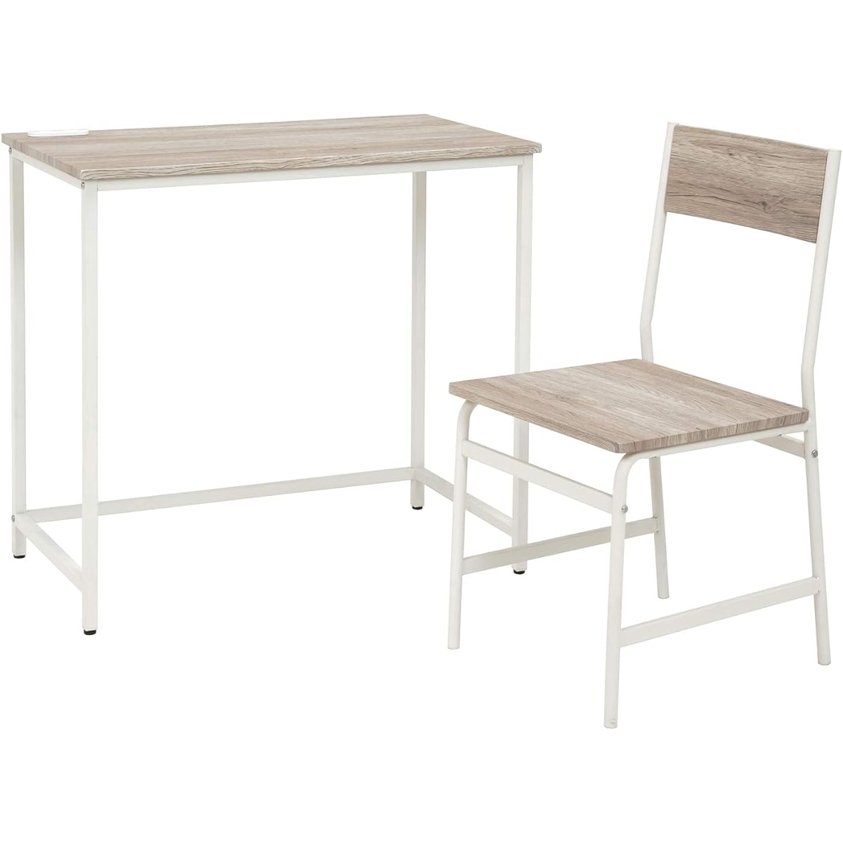 Hagiwara Desk Set with Chair Desk Chair Set [Set Purchase] Includes Outlet Width 80 Study Desk Telework White LDC-4696WH