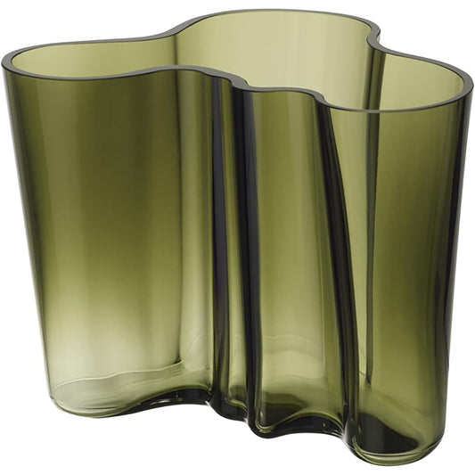 iittala [Regular Imported Product] Iittala Alvar Aalto Collection Flower Vase Vase 160mm Moss Green 1051429