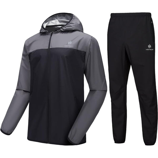 [HOTSUIT] Sauna Suit Men's Sweating Effect Group! Diet, Large Size, Windproof, Waterproof, Washable, Heavy Sweating, Stylish, Weight Loss Clothes, Training Wear, Running Wear, Gym
