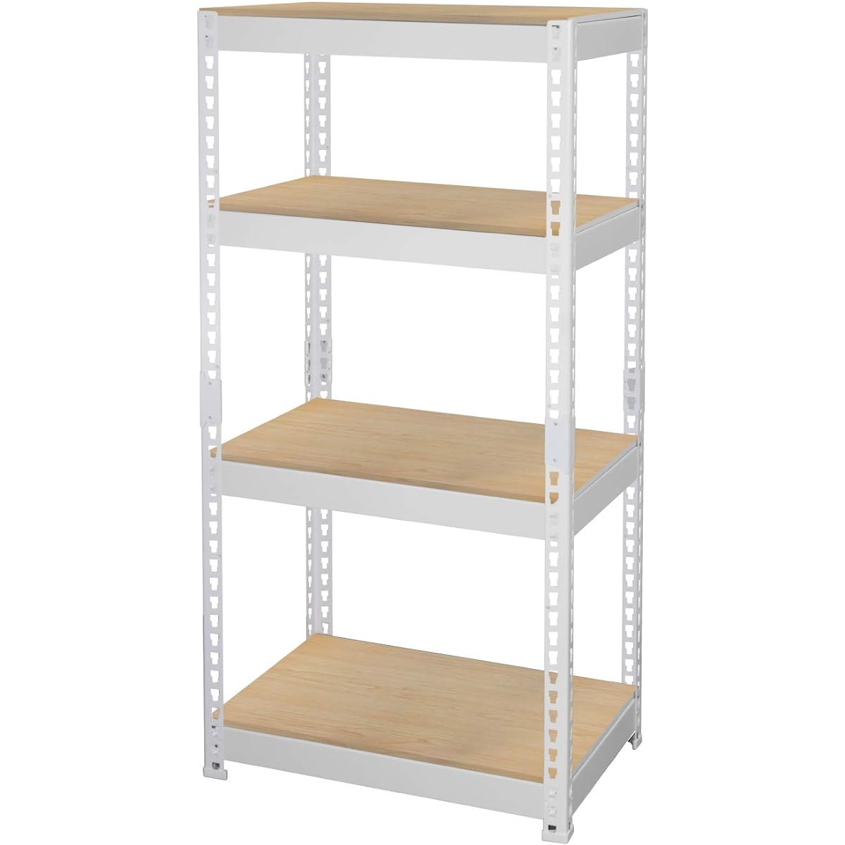 Dreamware Range Board White/Natural Width 61 x Depth 41 x Height 120cm 4 Tiers Wood Grain Board Metal Frame MK-KT24NWH