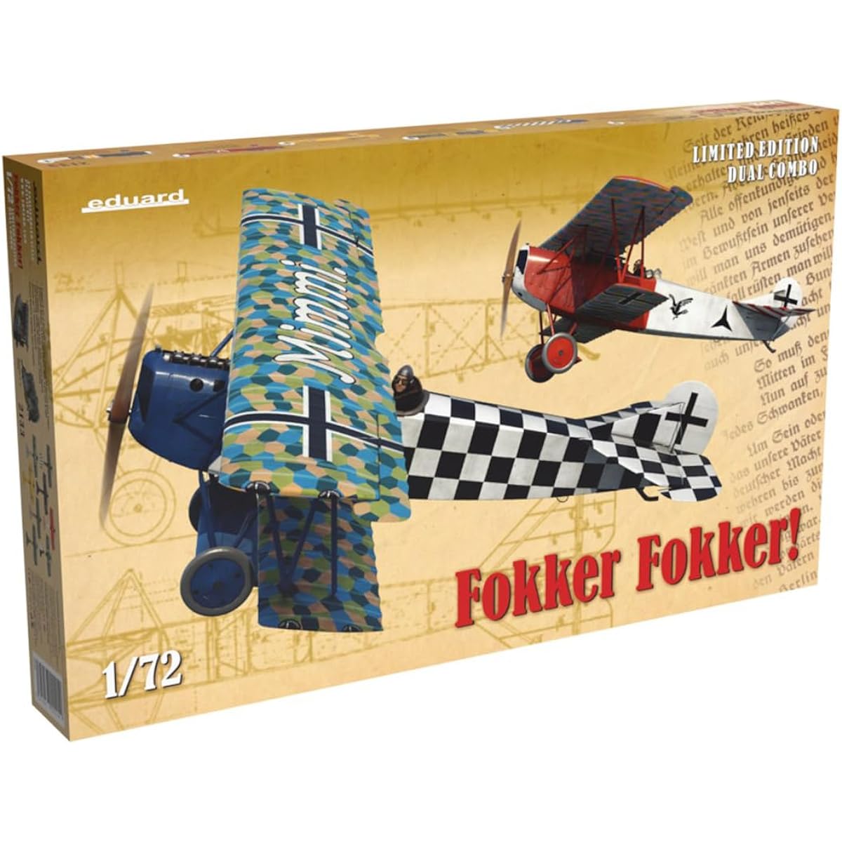 Eduard 1/72 Dual Combo Limited Edition Luftwaffe Fokker D.7 Fokker, Fokker! Plastic model EDU2133