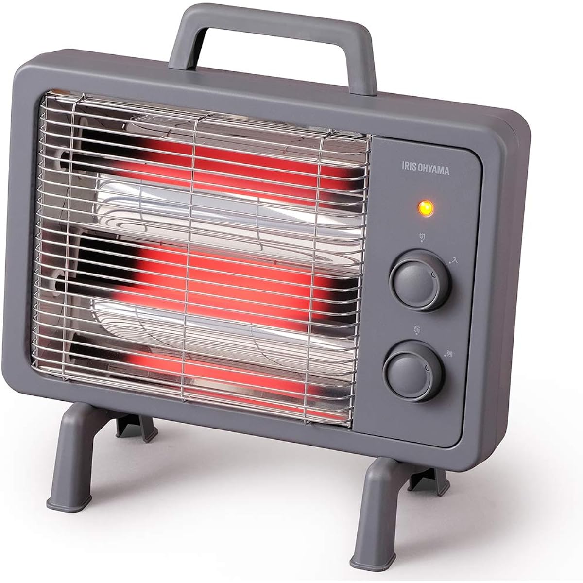 Iris Ohyama Electric Stove, Fast Heating, Power Off when Falling Down, 400W/800W, 2-Stage Switching, Black Coat Heater, IEHDB-800-H, Gray