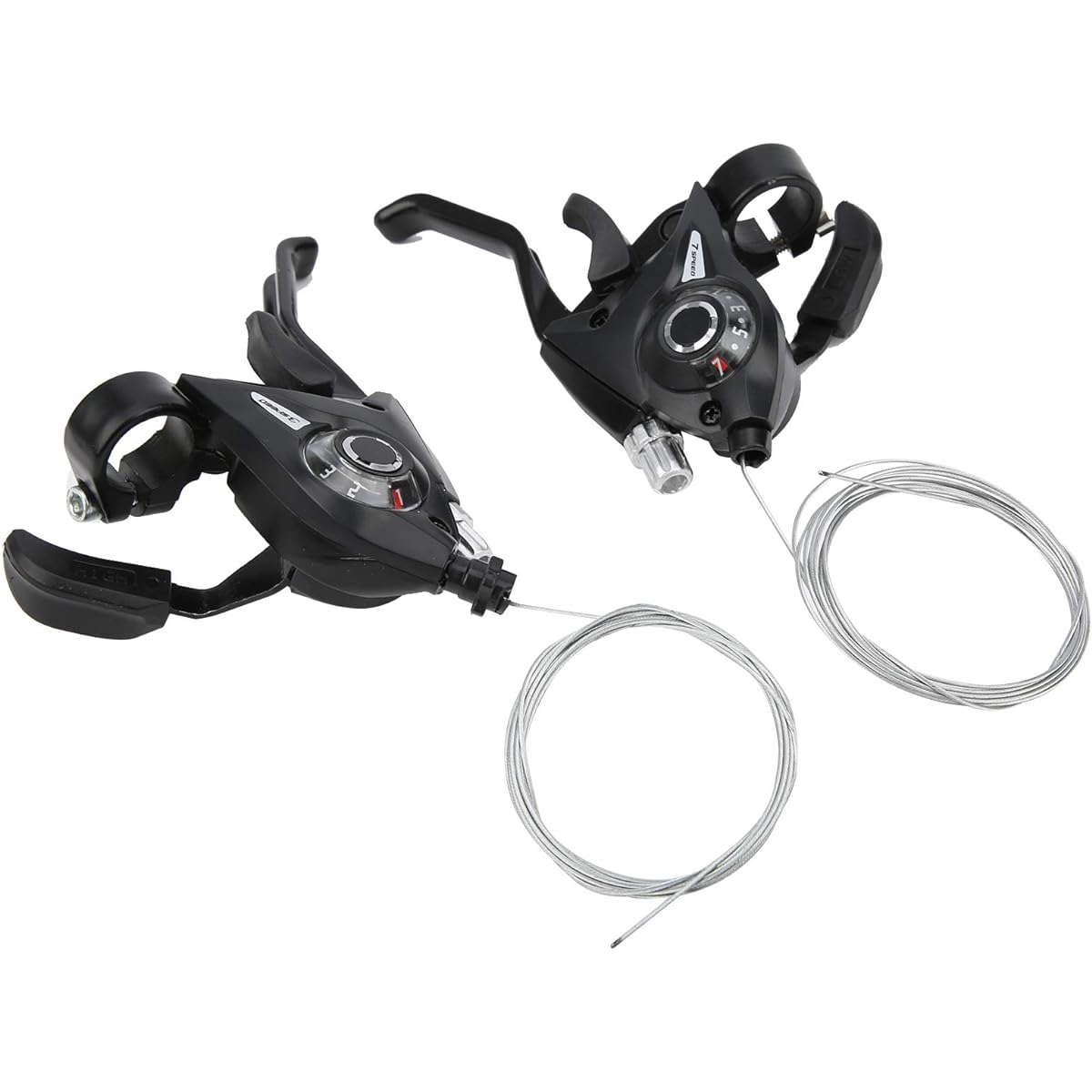 Bike Brake Shifter Lever Combo 22.2mm 21 Speed Cycling Brake and Shifter Lever Set Cable Front 1.65m Rear 2m