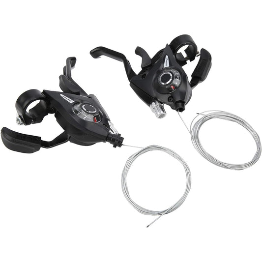 Bike Brake Shifter Lever Combo 22.2mm 21 Speed Cycling Brake and Shifter Lever Set Cable Front 1.65m Rear 2m