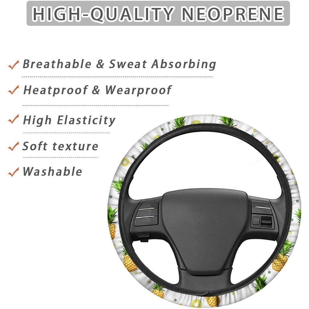chaqlin Cute Car Steering Wheel Cover for SUV Van Sedan Truck Car Supplies Soft Women Men