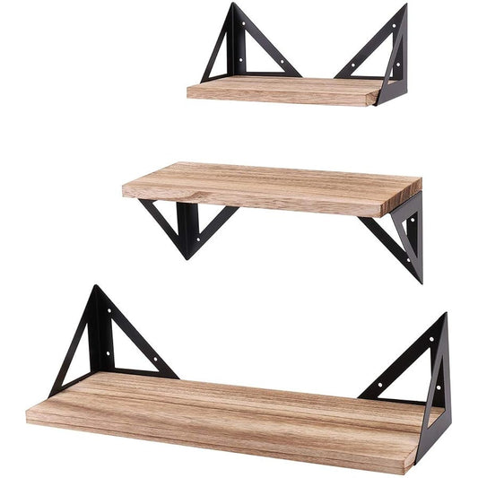 Wall Shelf Rental Gypsum Board Depth 15cm Wall Hanging Shelf DIY Catwalk Wall Mounted CD Rack Manga/Figure Decorative Shelf Display 3 Piece Set Natural Kitchen Washroom Load Capacity 10kg