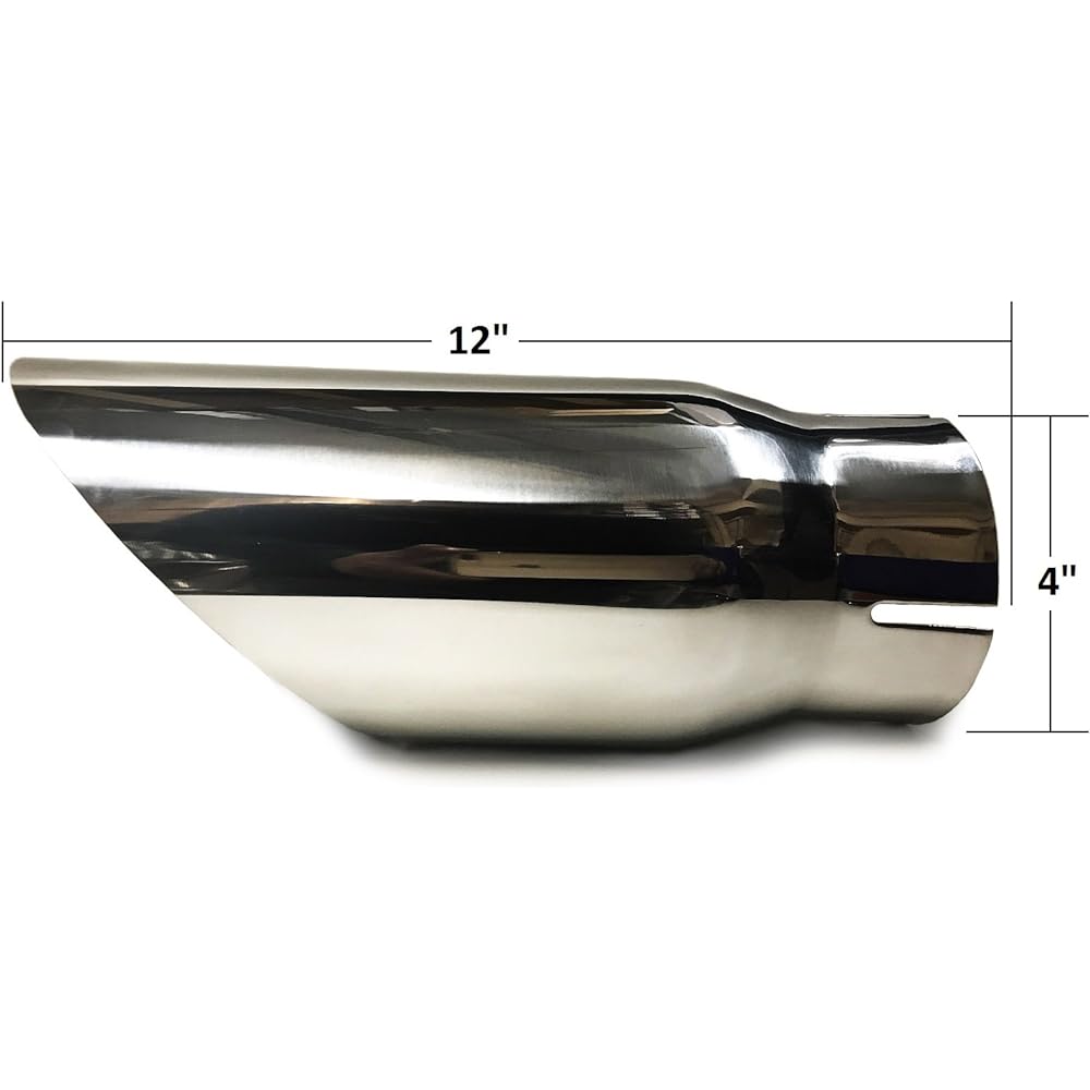 Exhaust stainless steel bolt on -chip (4 inch inlet 5 inch outlet length 12 inch)