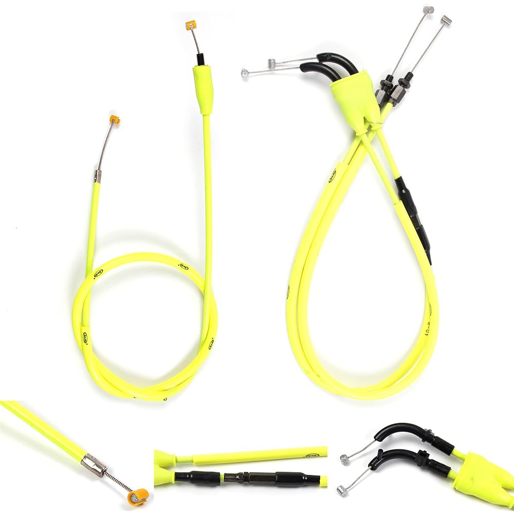 Arashi Throttle Cable and Clutch Cable Compatible with Yamaha YZFR6 YZF-R6 YZF R6 2006-2012 Motorcycle Replacement Accessories Yellow