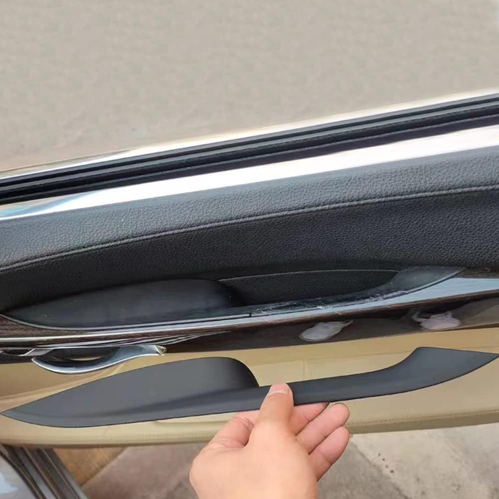 TKREENO car door handle cover BMW 7 series F02 2009-2015 740LI 750LI 760Li Interior apple handle protection decoration cover (black)